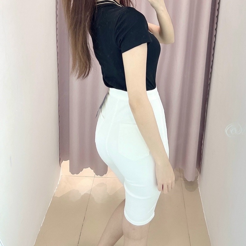 quần jeans ngố form ôm, lưng cạp siêu cao, jean co giãn tốt ( hình thật kèm video )