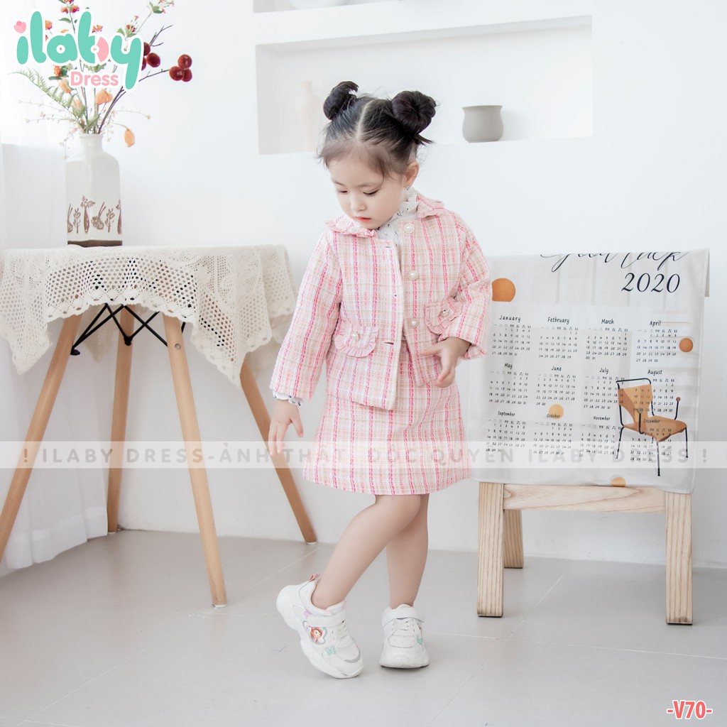 Set áo chân váy Sweet cho bé ILABY từ 1 - 10 tuổi [V70]