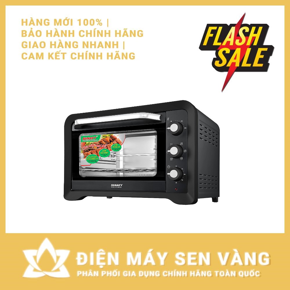 [CHÍNH HÃNG] LÒ NƯỚNG SANAKY VH-509S2D (ĐEN) / VH-509N2D (VÀNG) 50 L 2000W - VH509S2D / VH509N2D - ĐỐI LƯU - NƯỚNG XIÊN