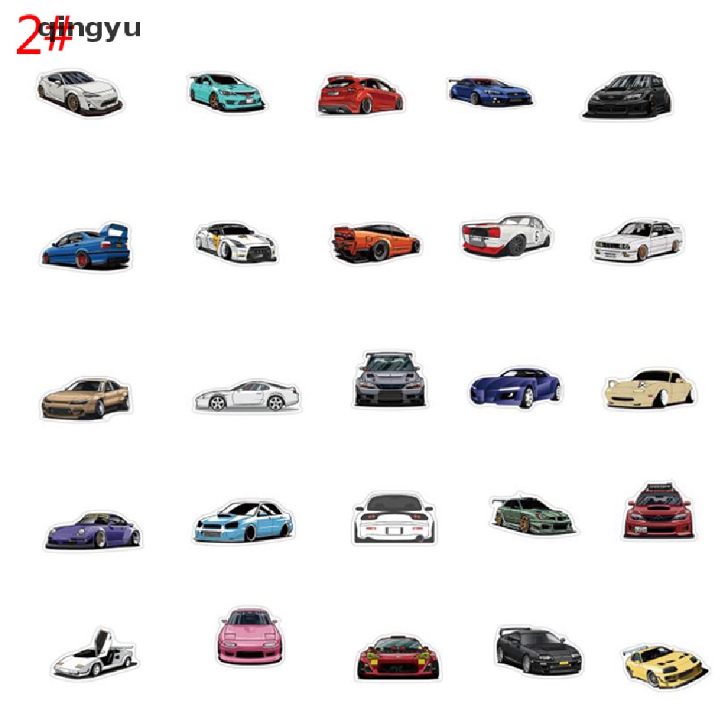 qingyu 50Pcs JDM Automotive Car Graffiti Sticker Guitar Suitcase Skateboard Sticker PLI