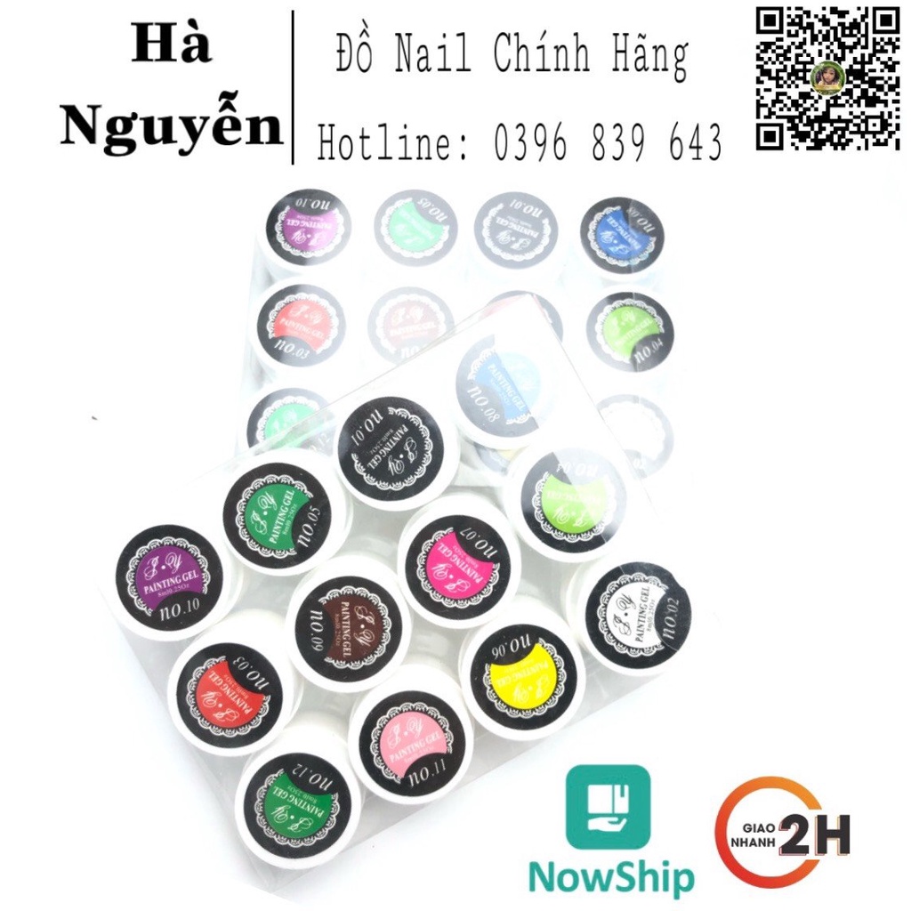 Set Gel Vẽ 12 Màu Vẽ Nail - Set Gel Vẽ Móng Siêu Đặc -Gel vẽ JY nhiều màu