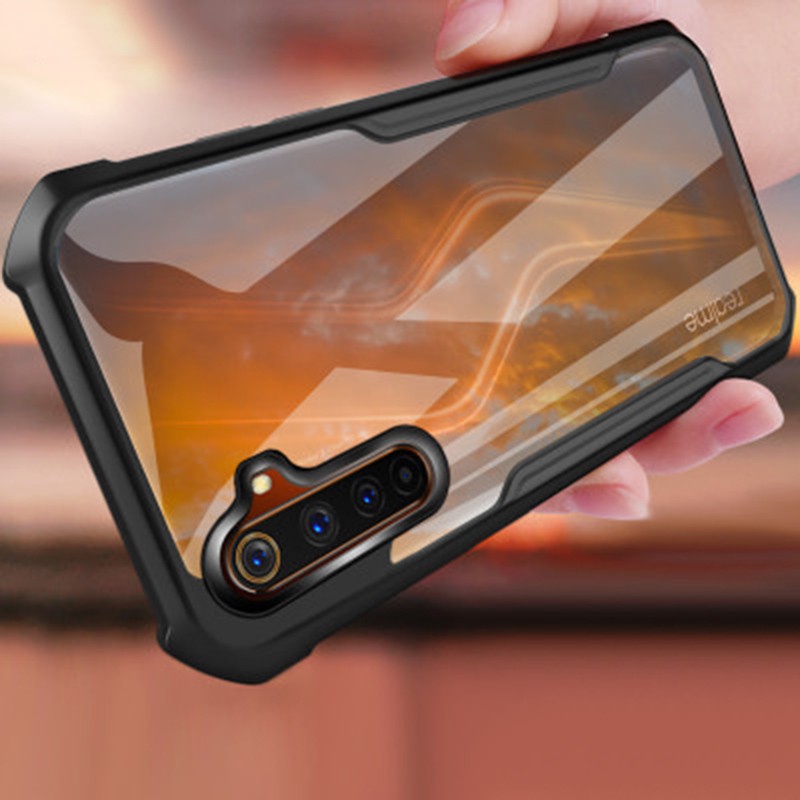 Ốp điện thoại acrylic viền TPU trong suốt chống sốc chống trầy xước cho OPPO Realme 6 5 7 Pro Nazro 20 Pro 5i 6i 5s C15 C12 C11 C3 C3i A53 A53s A32 A33 A15