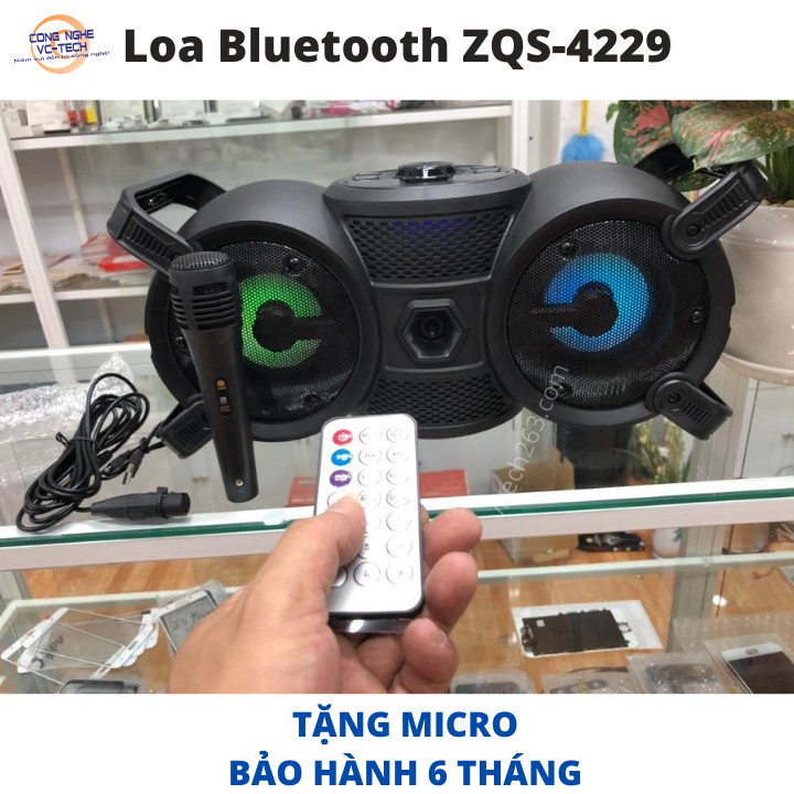 [TẶNG MICRO]Loa Karaoke Bluetooth ZQS 4229-ÂM THANH MẠNH MẼ-LED 7 MÀU LUNG LINH-SẢN PHẨM MỚI NHẤT T8/2020