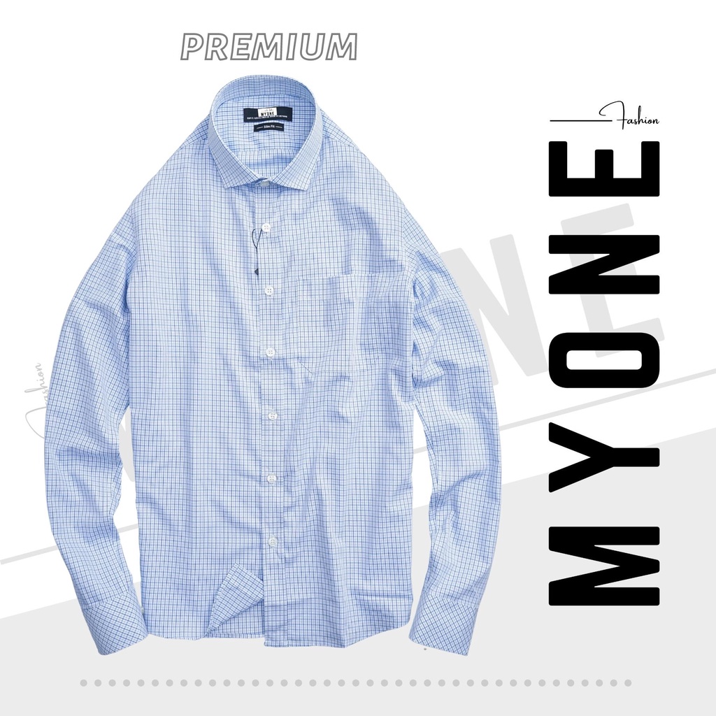 Áo sơ mi kẻ nhỏ nam dài tay, form slimfit, 5 màu, chất liệu cotton, co giãn tốt, MyOne SMK5M