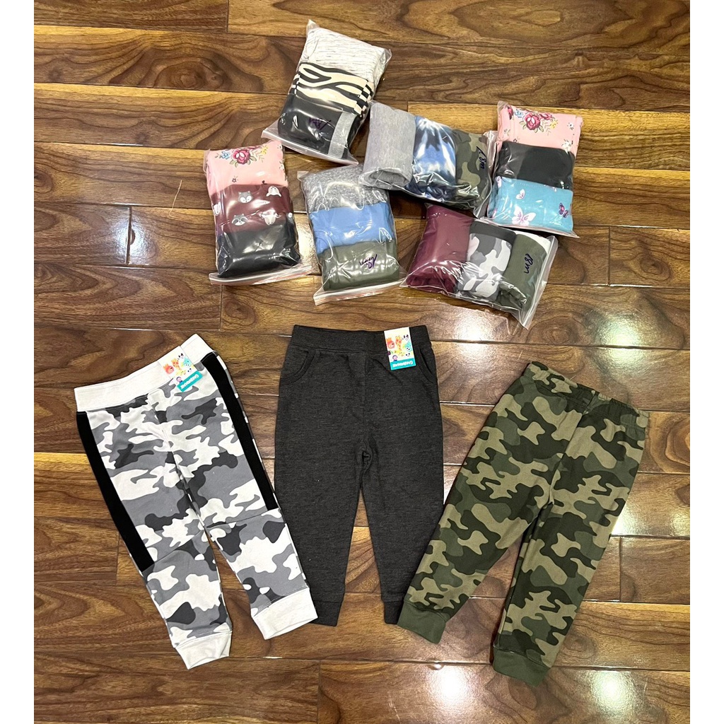 Quần dài cho bé trai jogger thun da cá, nỉ xuất dư Garanimals từ 1 2 3 4 đến 5 tuổi - QTGB
