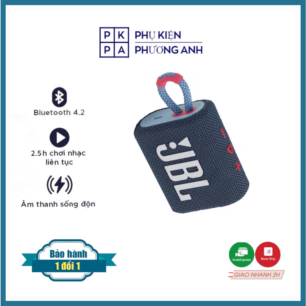 Loa JBL GO 3, Loa Bluetooth Không Dây Mini Nhỏ Gọn Nghe Nhạc Công Suất Lớn 4,2W + Bảo hành 12 tháng