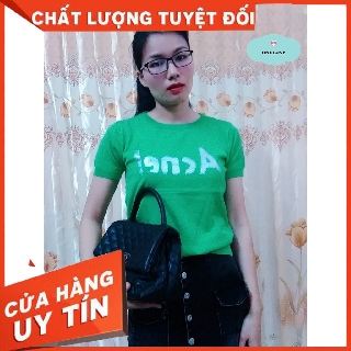 Áo Len Nữ Chất Len Đanh Mịn Co Giãn Tốt Họa Tiết Chữ Nhũ Phối Màu Nối Bật