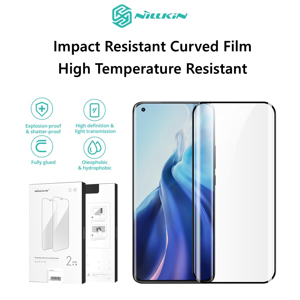 Set 2 Miếng Dán Cường Lực Cong Nillkin Siêu Mỏng Cho Xiaomi 11/11 Pro/11 Ultra/Mi Mix 4 Xiaomi Mi