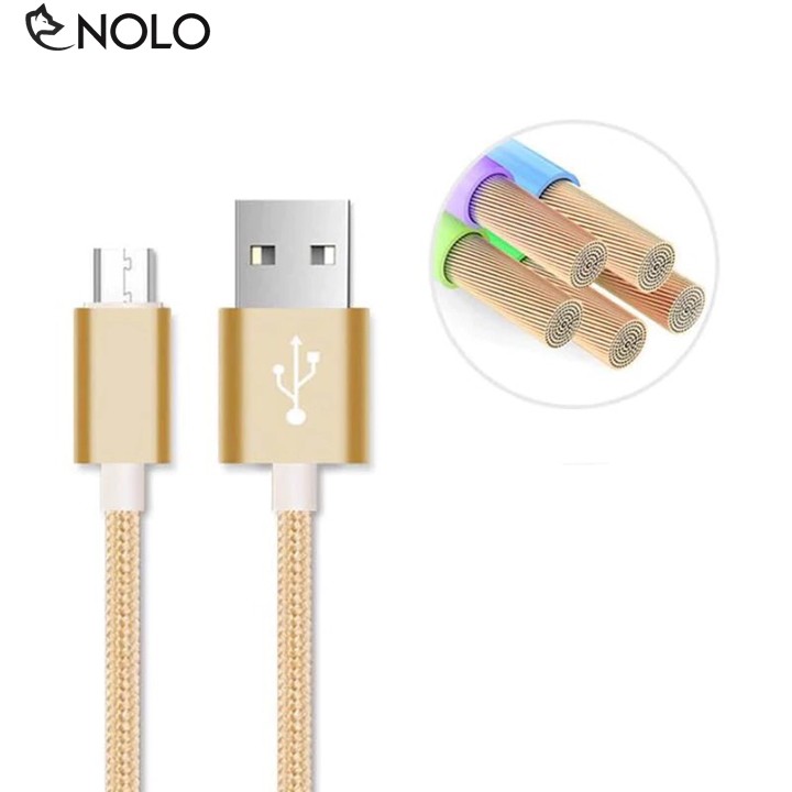 Cáp Sạc Android MicroUSB Bọc Dù Siêu Chắc Hàng Công Ty