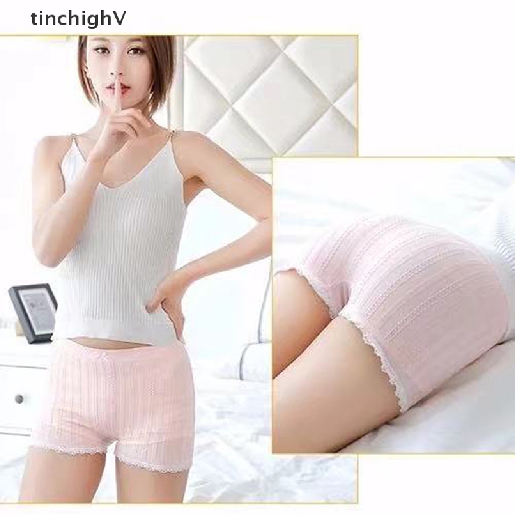 Quần Lót Legging Ngắn Mềm Mại Không Đường May Phối Ren Thoáng Khí Quyến Rũ Cho Nữ