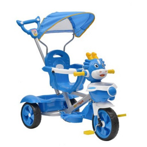 Xe đẩy 3 bánh có bàn đạp, mái che, nhạc, giỏ đồ