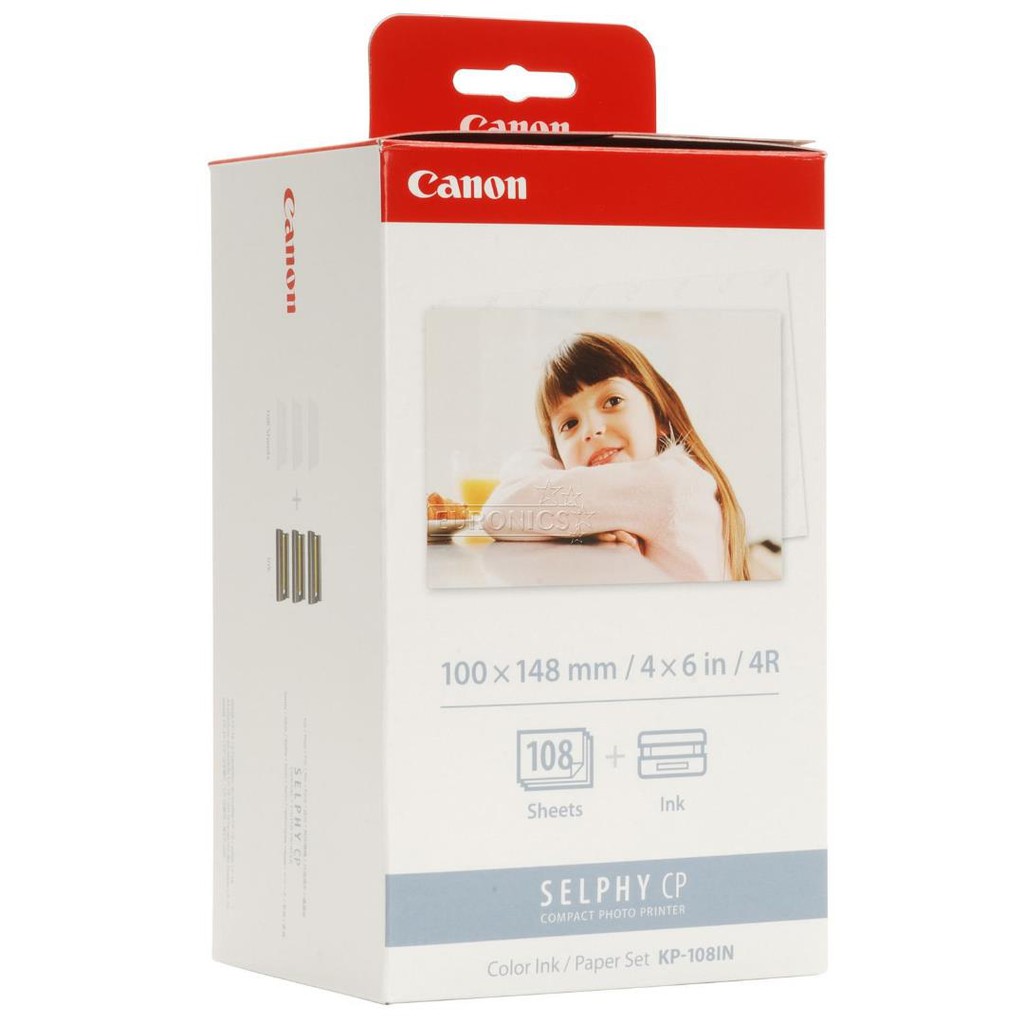Hộp Mực Và Giấy In Ảnh Canon KP108 Cho Máy In Canon SELPHY CP1300, CP1200, CP1000, CP910, CP810, CP800