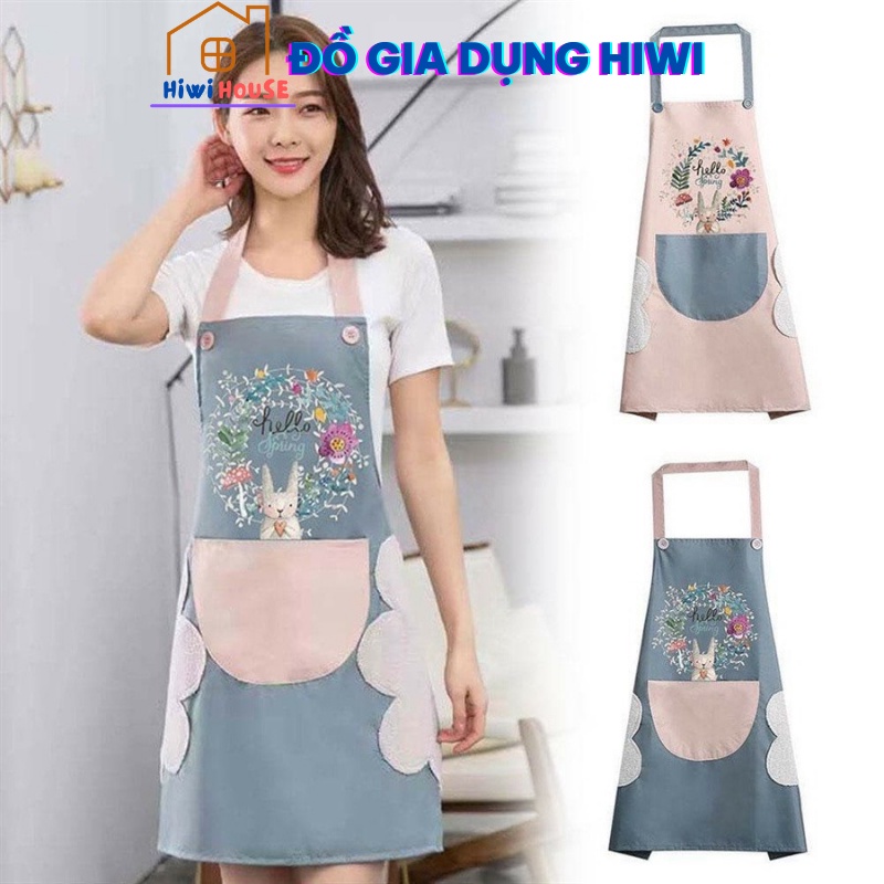 TẠP DỀ HOA THỎ ( HÌNH THỎ ) KIÊM LUN CHỖ LAU TAY XỊN XÒ, CHỐNG NƯỚC