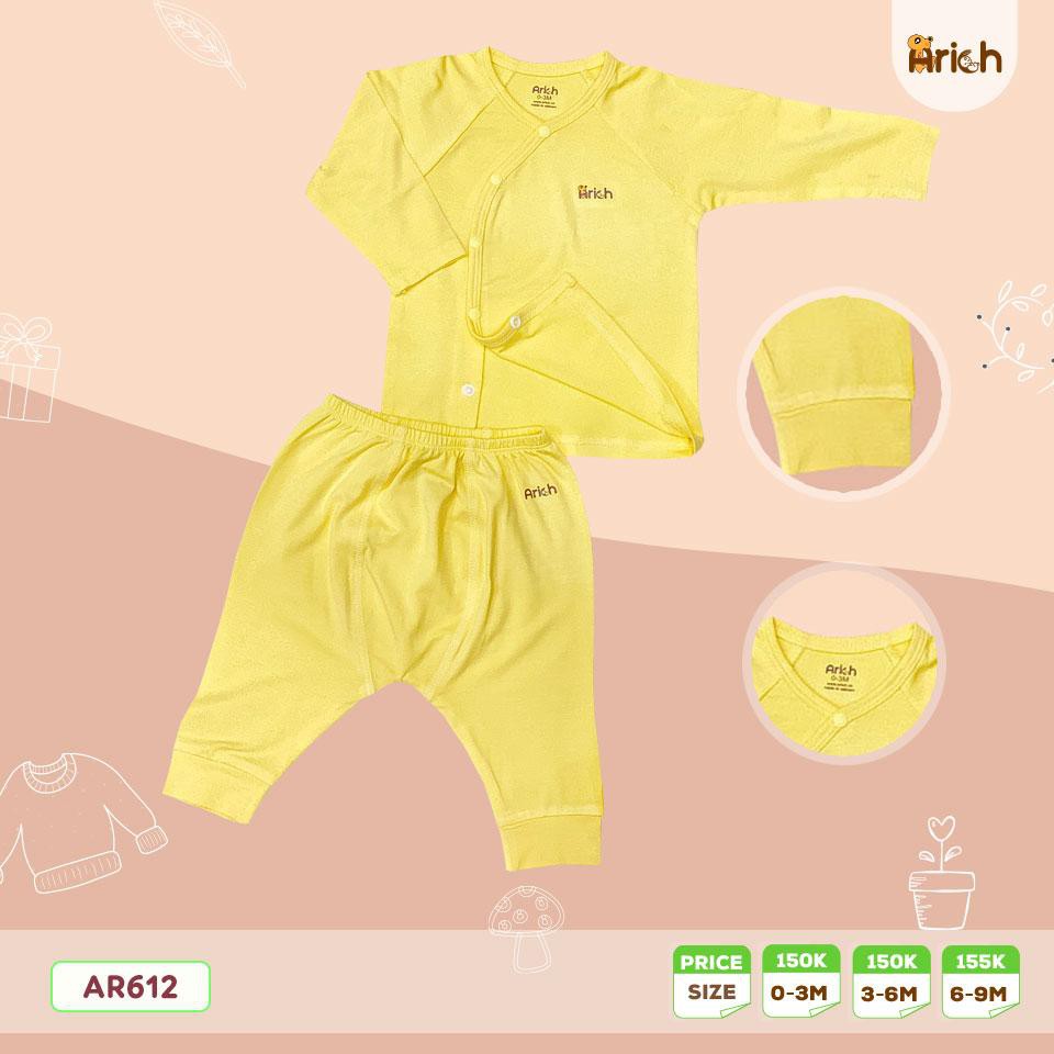 Dài tay cài lệch trơn 0-9M SỢI TRE Arich