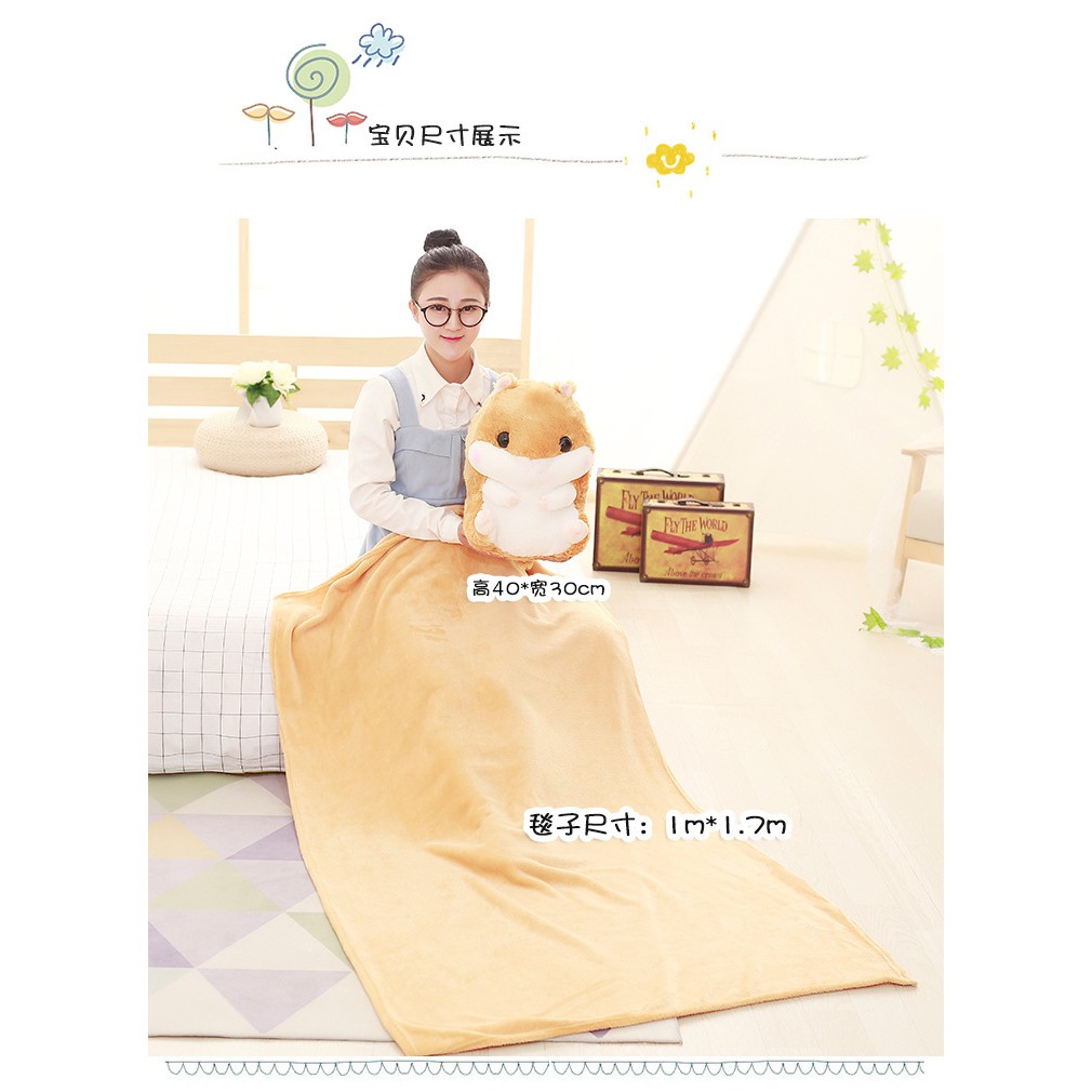 Bộ Chăn Gối Văn Phòng Hình Chuột Hamster FHC665