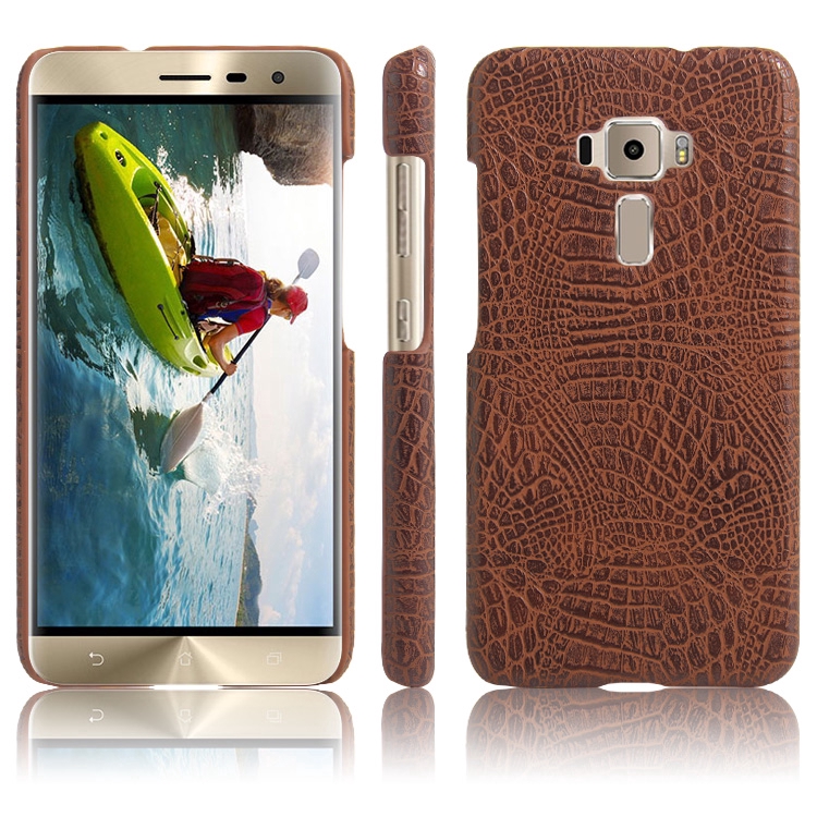 Asus Zenfone 3 ZE552KL Z012DB Z012D Z012DA Casing Fashion Crocodile Pattern Hard PC PU Leather Back Cover Hard Plastic Case Phone Cover