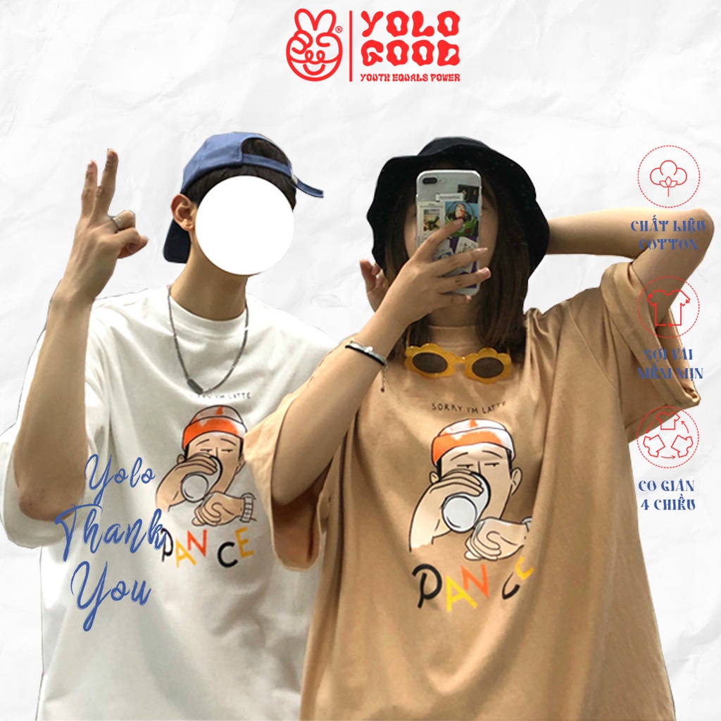 Áo thun tay lỡ  SORRY I'M LATTE  phông Unisex nam nữ tee oversize form rộng pull Ulzzang Streetwear Hàn Quốc vải mềm