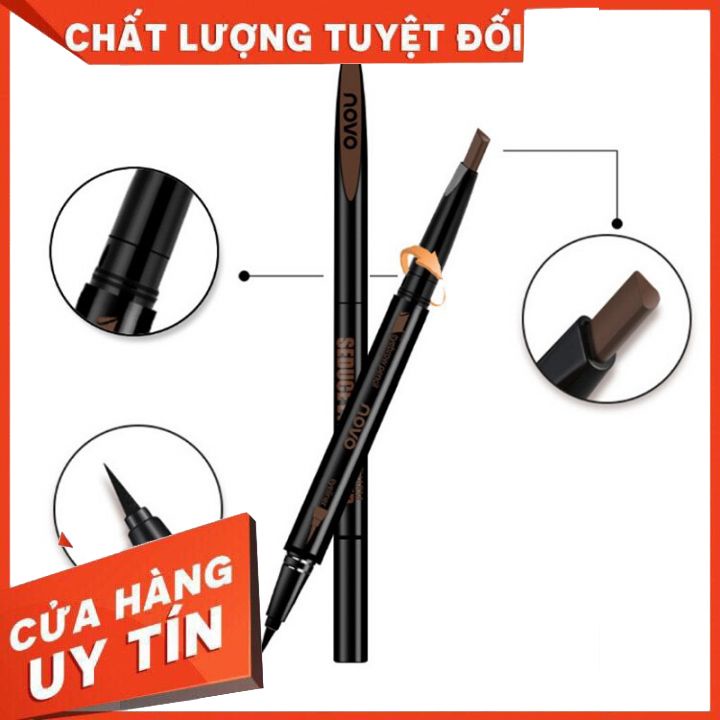 CHÌ MÀY + KẺ MẮT NƯỚC 2 IN 1 MAKE SEDUCE NOVO-tiện lợi khi có 2 đầu giúp đôi mắt quấn hút hơn