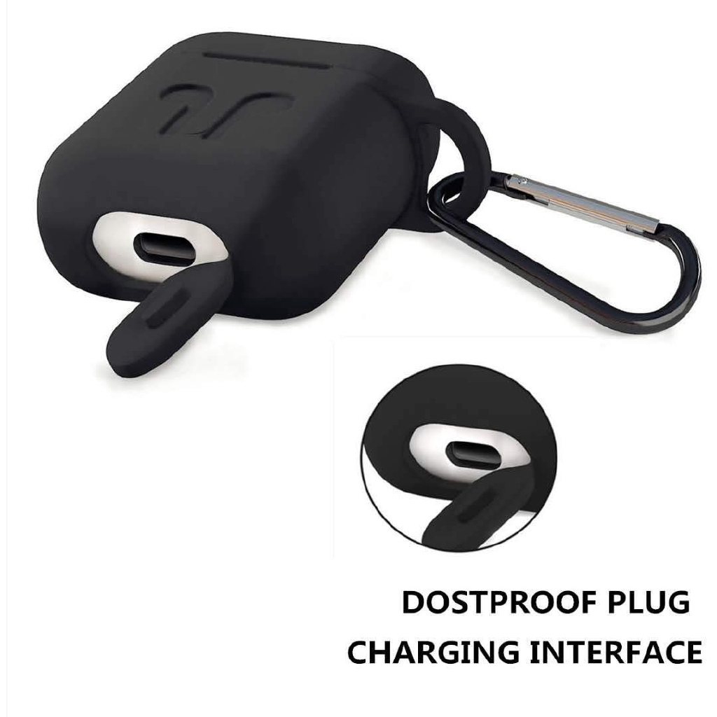 Hộp silicone đựng bảo vệ tai nghe thể thao kèm dây đeo chống thất lạc