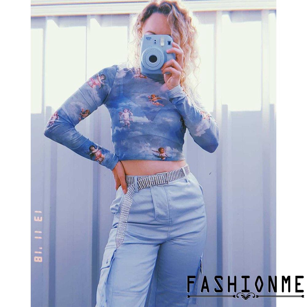 Áo Lửng Cổ Lọ Tay Dài Kiểu Lưới Xuyên Thấu