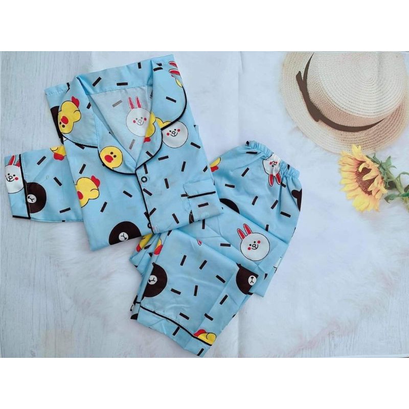 Bộ Pyjama cổ sen tay cộc chất liệu Kate Thái cao cấp, hàng loại 1 mềm mại,, không xù nhiều mẫu FREESIZE