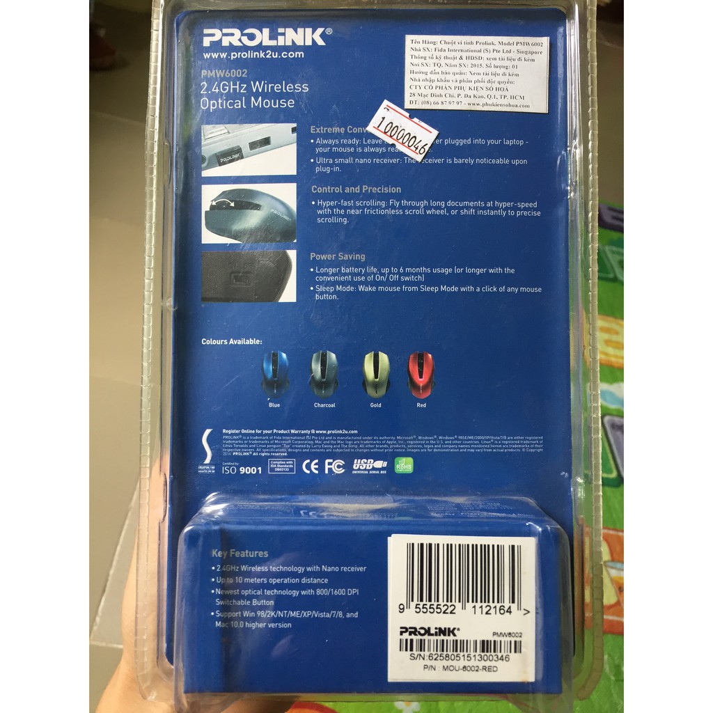 Chuột không dây Prolink PMW6002 (chính hãng)