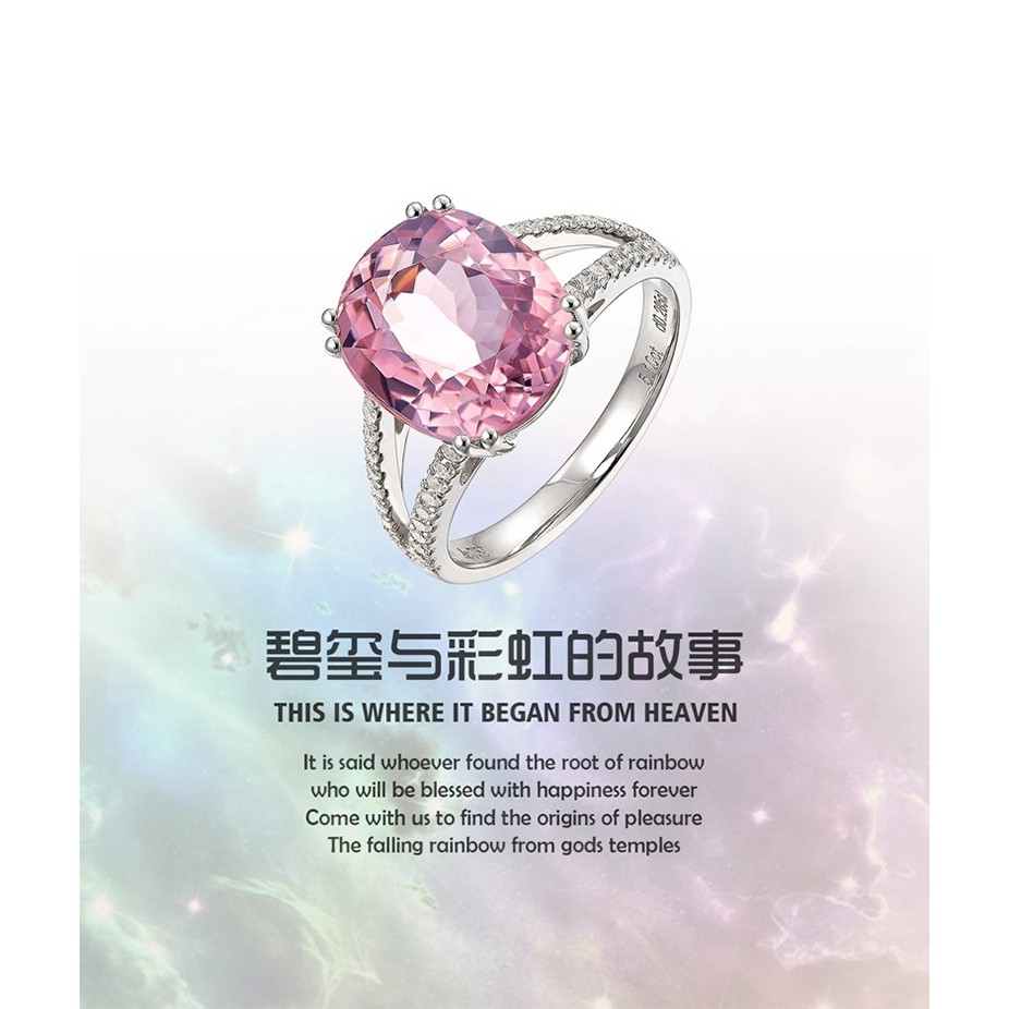 Nhẫn đính đá hồng sang trọng thời trang cho nữ