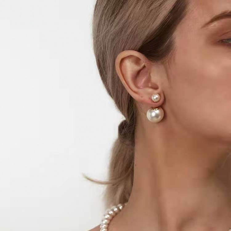 Bông tai ngọc trai hai mặt thời trang Hàn Quốc cho nữ