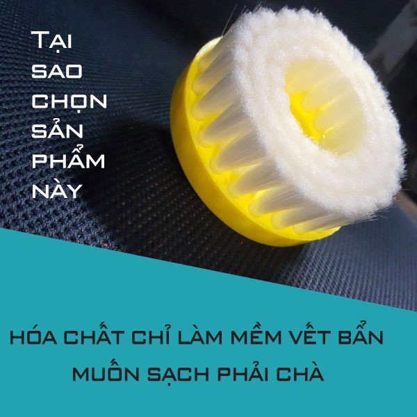 Bàn Chải Bánh Tròn Chuyên Dùng Vệ Sinh Nội Thất Nỉ , Vải , Vinyl ,.. Loại Mịn - Gắn Máy 11CM - Màu Trắng