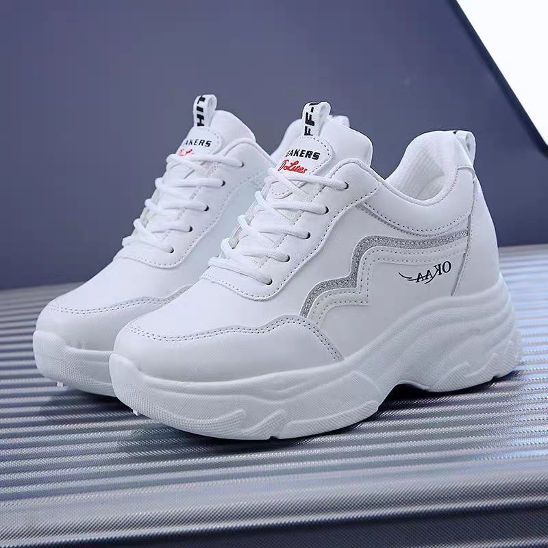 Giày Thể Thao Nữ Ko Độn Đế 6Cm Chất Liệu Cao Cấp Siêu Đẹp Mẫu Mới, Sneaker Nữ Hot Trend, Đi Học