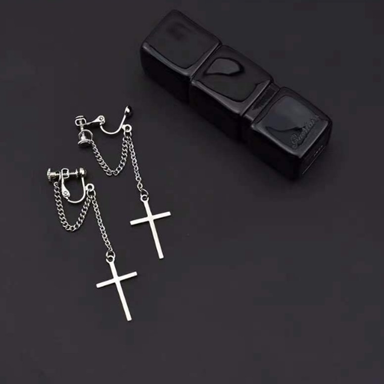 Bông Tai Hình Chữ Thập Phong Cách Hàn Quốc 22049 Dễ Phối Đồ