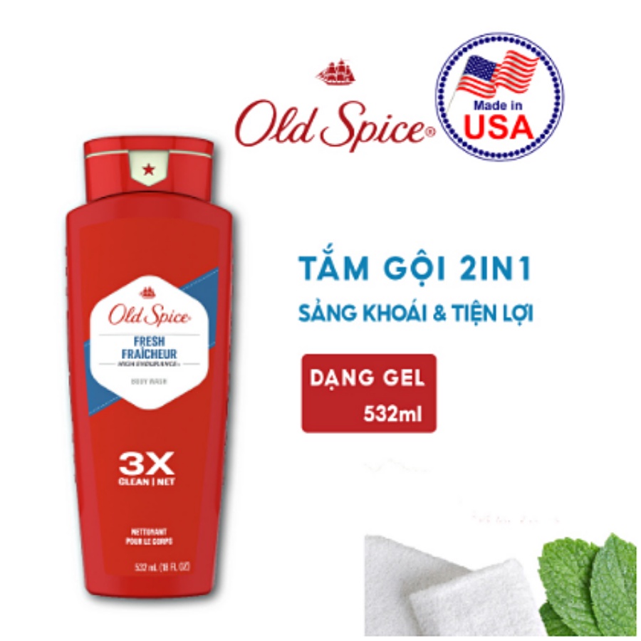 Gel Tắm Gội Old Spice Nhiều Mùi Hương 532ml