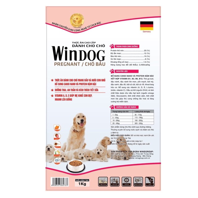 Thức ăn cho chó mang bầu & nuôi con WinDog 1kg