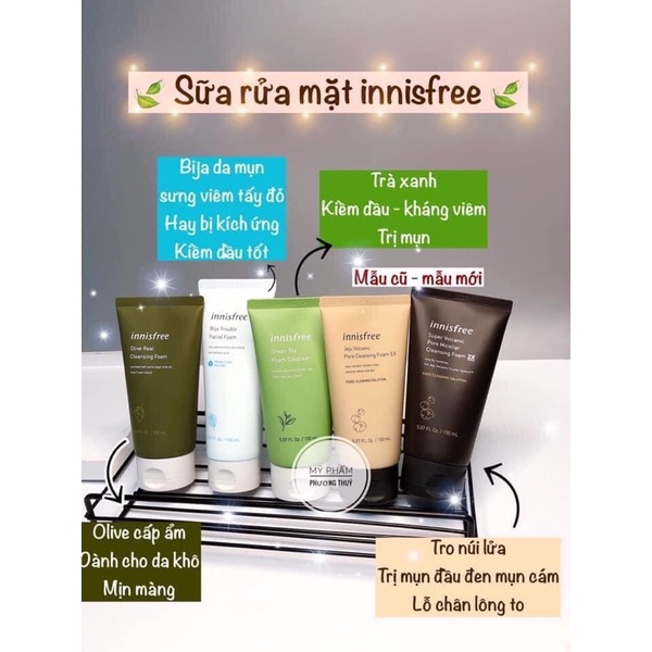 Sữa rửa mặt tro núi lửa Innisfree jeju volcanic pore clansing foam