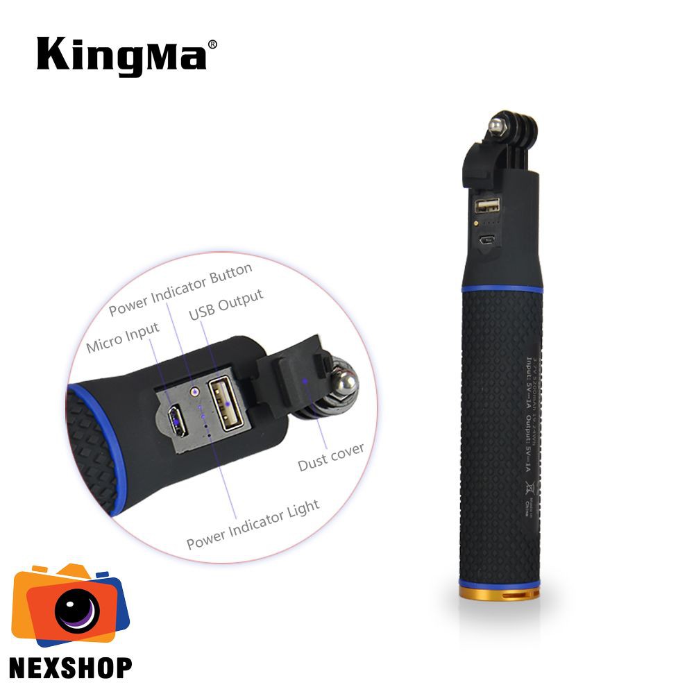 Gậy cầm tay kiêm sạc dự phòng cho Gopro | Nhập khẩu