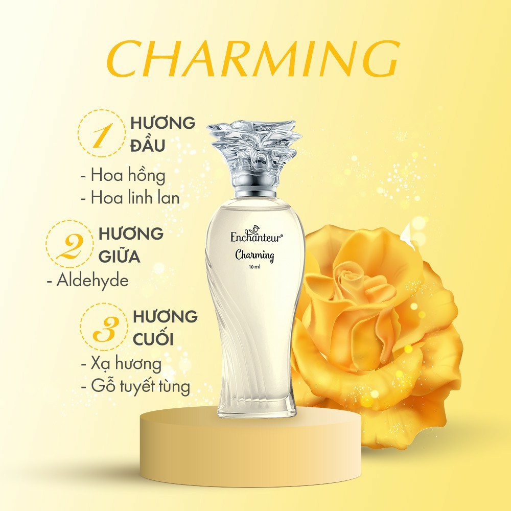 Mua 1 tặng 1 - Bộ Sưu tập nước hoa 3 mùi hương Enchanteur 10ml/ Chai + Tặng kèm 1 chai st 100g