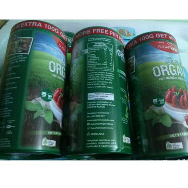 Đường cỏ ngọt hữu cơ Stevia Sugarless 350gr NV68