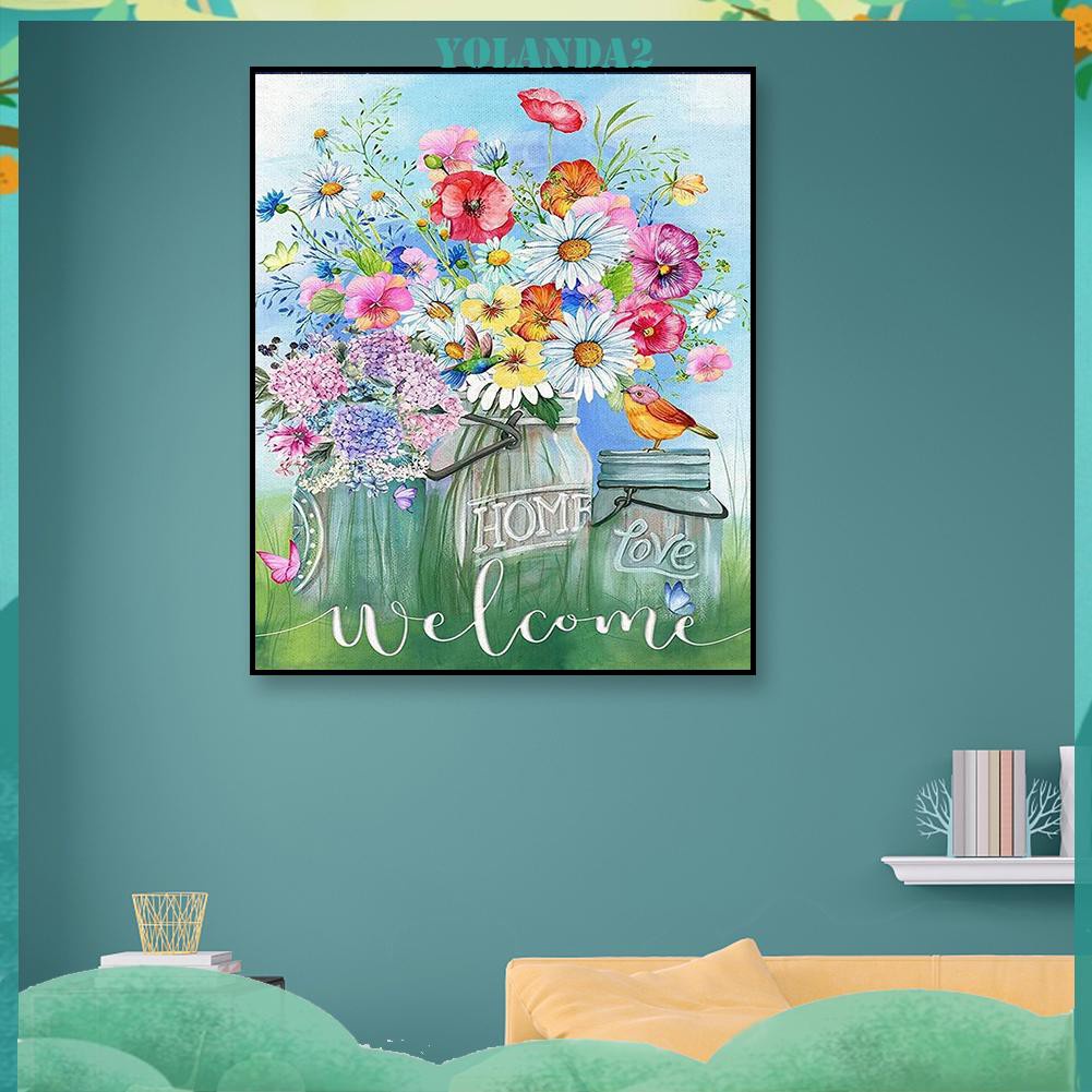 Toàn Bộ Bộ Tranh Thêu Chữ Thập Diy 11ct Hình Bông Hoa