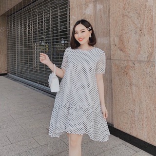 Đầm váy bi trắng đuôi cá viền ren