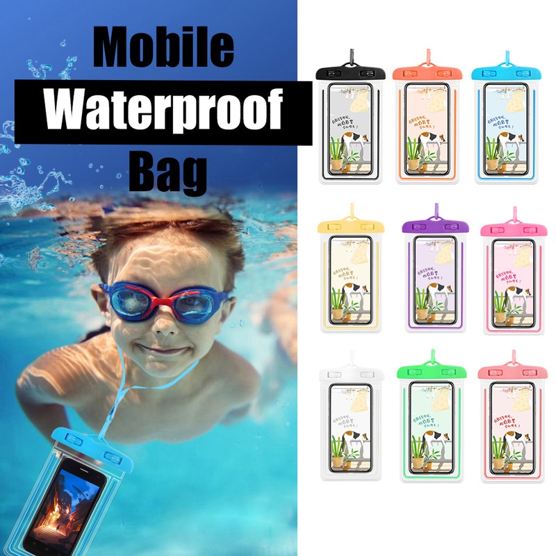 Túi Đựng Điện Thoại Trong Suốt Chống Thấm Nước Có Dây Đeo Cổ Cho Bơi Lội/Chèo Thuyền/Du Lịch