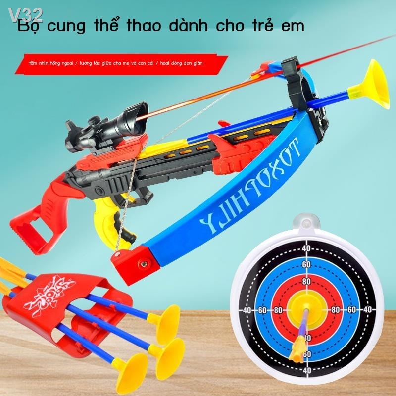 Slingshot cậu bé cung tên đồ chơi bộ súng và mũi bắn thể thao tái diễn đầy đủ cho trẻ em nổ nỏ