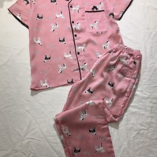 Bộ pijama lụa ao cộc tay quần dài