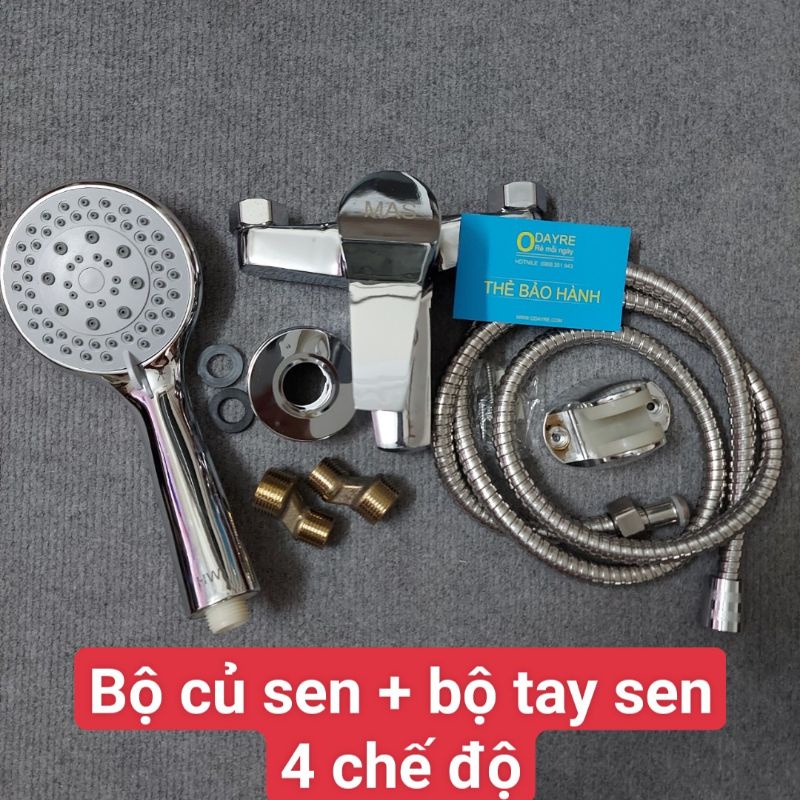 Củ sen tắm nóng lạnh kèm bộ tay sen Inox tròn sáng bóng