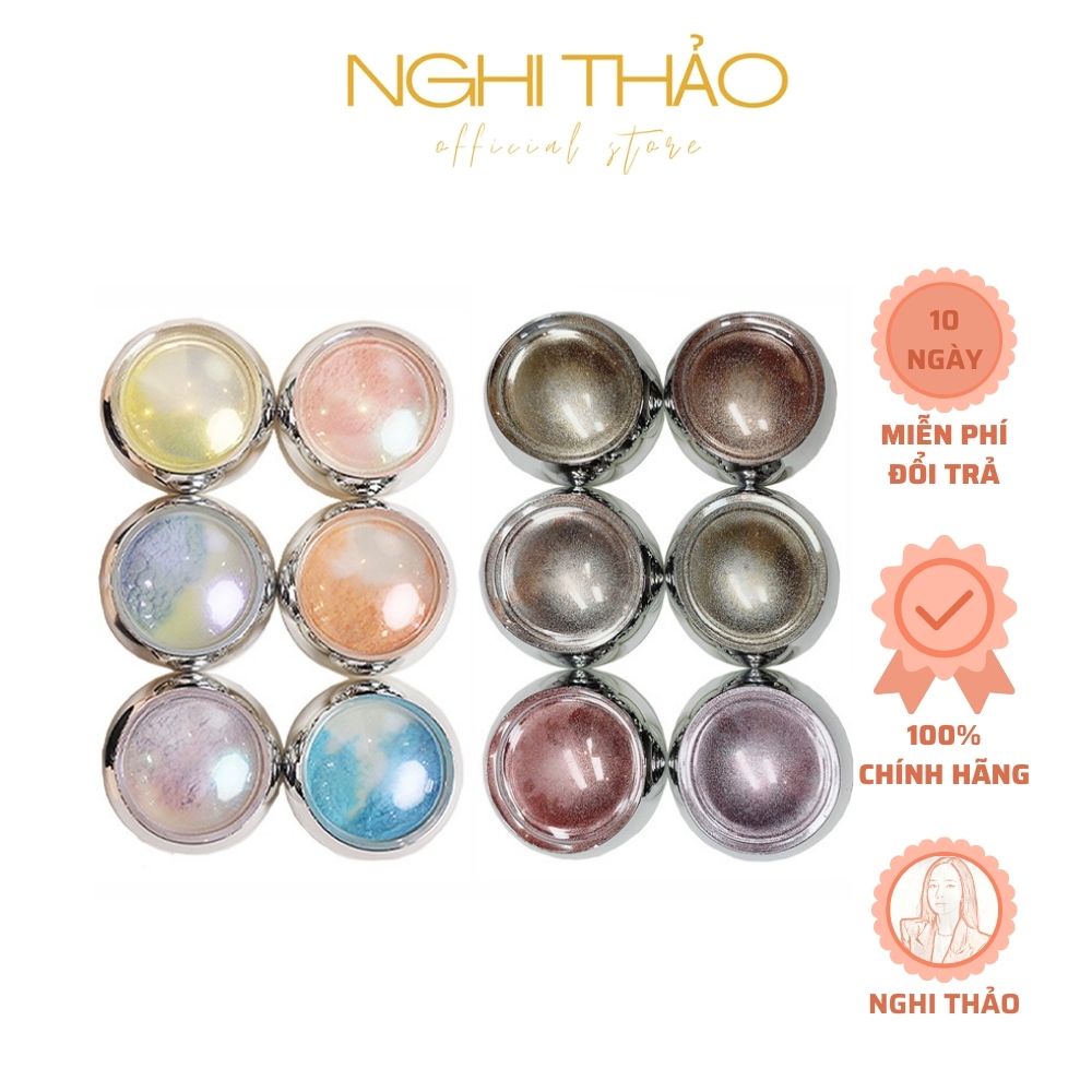 Bột tráng gương nail NGHI THẢO set 6 màu