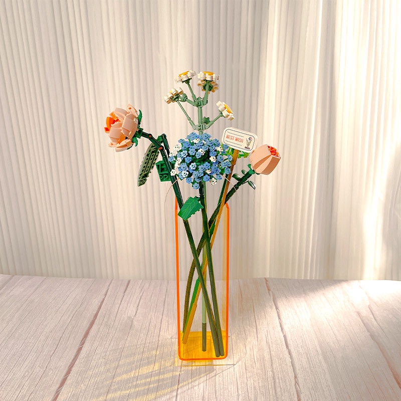 Bộ sản phẩm đồ chơi lắp ráp bó hoa nhiều loài hoa, mô hình bó hoa