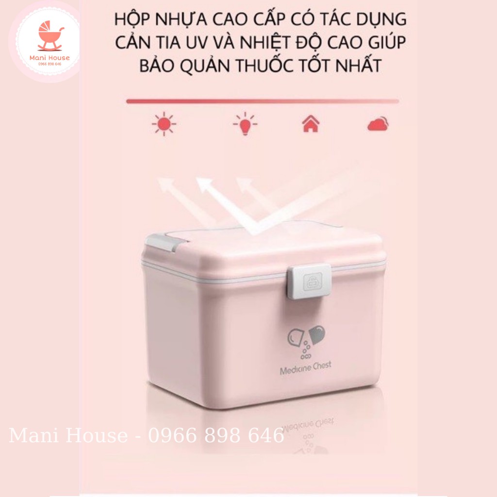 Hộp đựng thuốc, tủ thuốc đa năng 2 tầng GLOSEN cho bé và gia đình