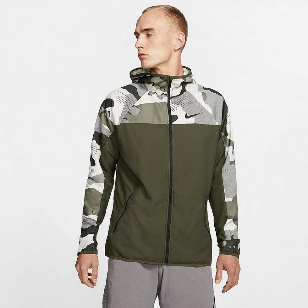 Áo khoác Nike chính hãng Flex Men's Full-Zip Hoodie Camo Jacket - Xanh / Xám