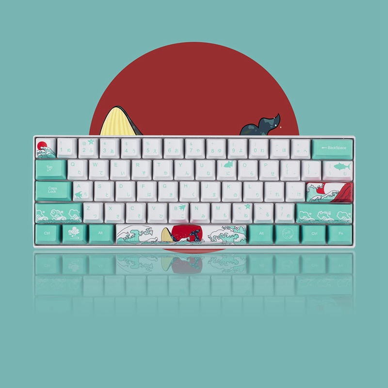 Bộ nắp bàn phím cơ chơi game 60% PBT cho GK61 64 chất lượng cao