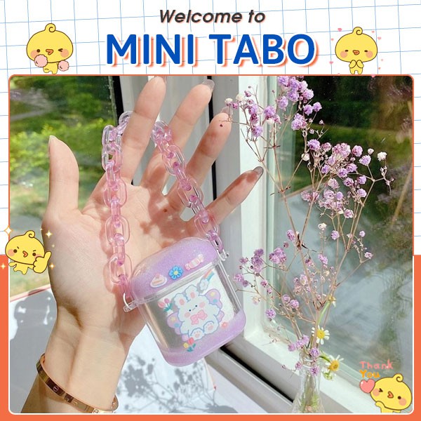 Vỏ Bọc Bảo Vệ Tai Nghe AIRPOD 1,2 - THỎ TÍM KIM TUYẾN BLING BLING
