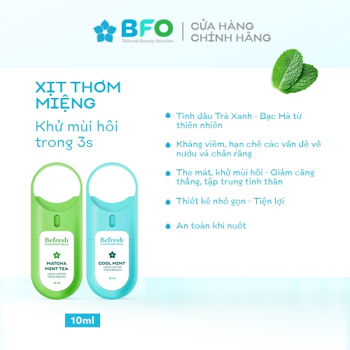 Xịt Thơm Miệng Befresh Cho Hơi Thở Thơm Mát Chỉ Trong 3 Giây Dung Tích 10ml